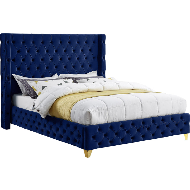 Meridian Savan King Upholstered Platform Bed SavanNavy-K IMAGE 1