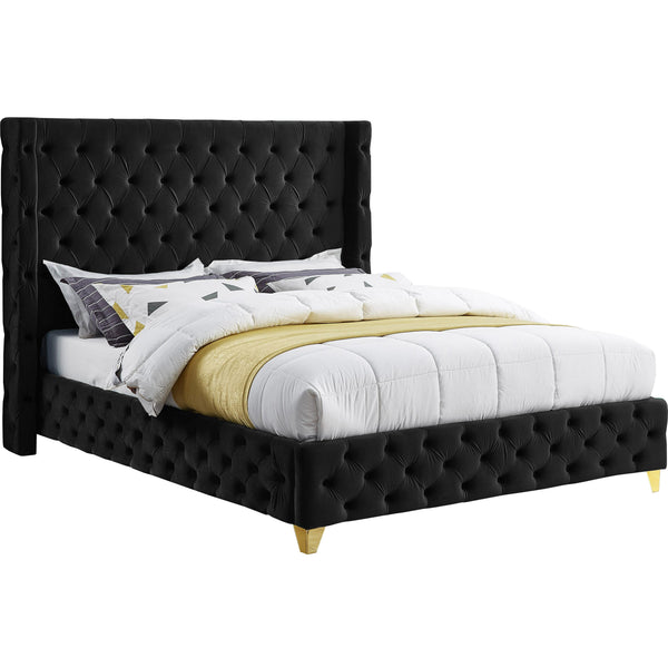 Meridian Savan Queen Upholstered Platform Bed SavanBlack-Q IMAGE 1