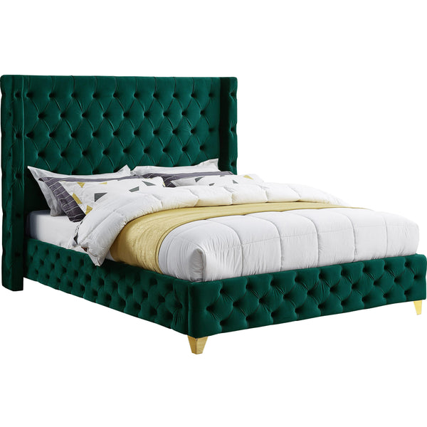 Meridian Savan Queen Upholstered Platform Bed SavanGreen-Q IMAGE 1