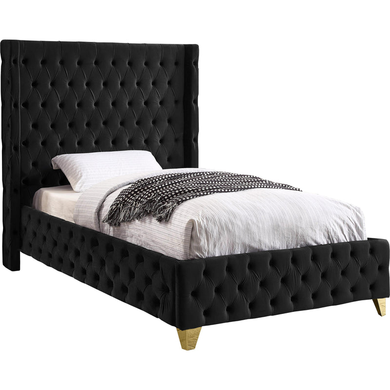 Meridian Savan Twin Upholstered Platform Bed SavanBlack-T IMAGE 1
