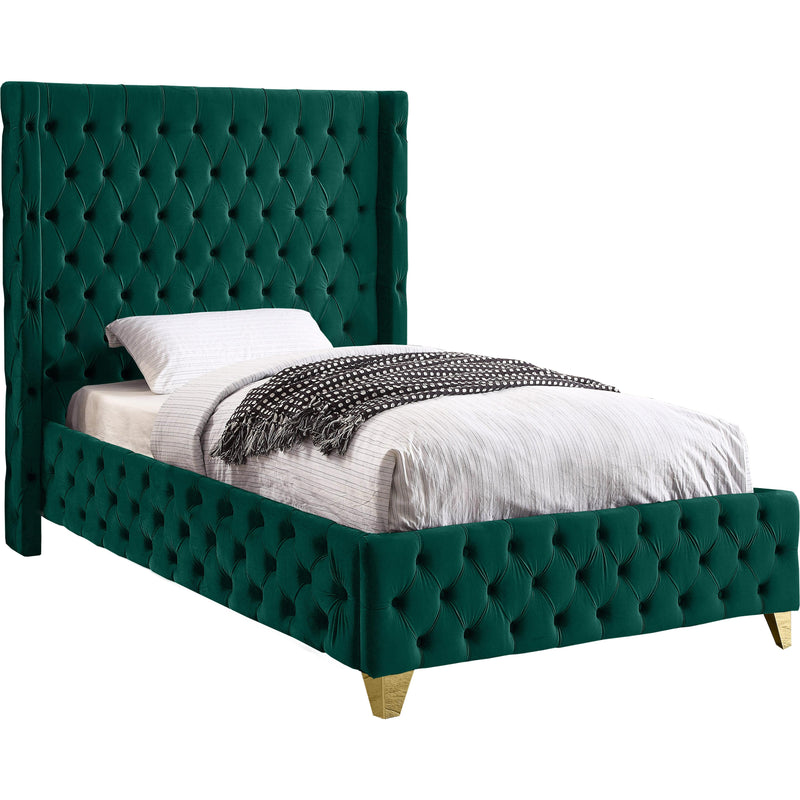 Meridian Savan Twin Upholstered Platform Bed SavanGreen-T IMAGE 1