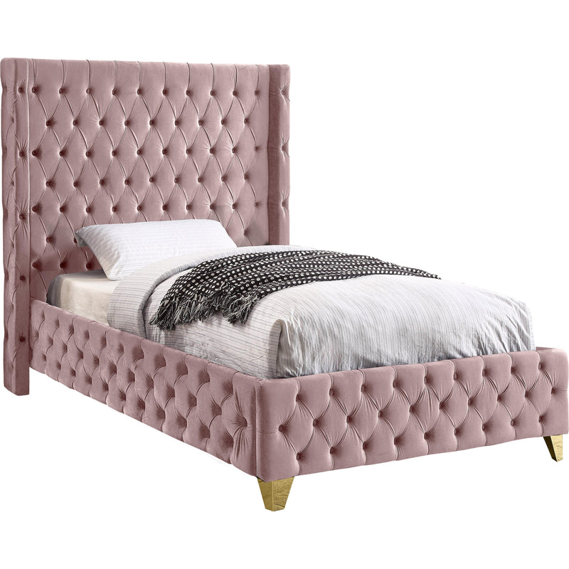 Meridian Savan Twin Upholstered Platform Bed SavanPink-T IMAGE 1