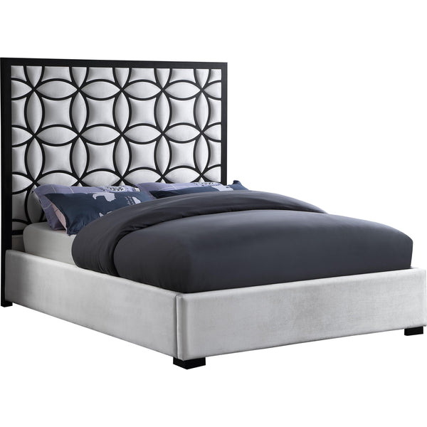 Meridian Taj King Upholstered Platform Bed TajWhite-K IMAGE 1