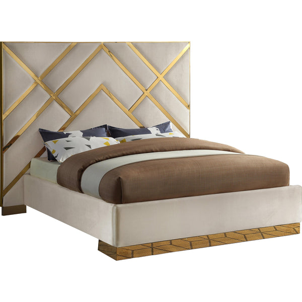 Meridian Vector Queen Upholstered Platform Bed VectorCream-Q IMAGE 1