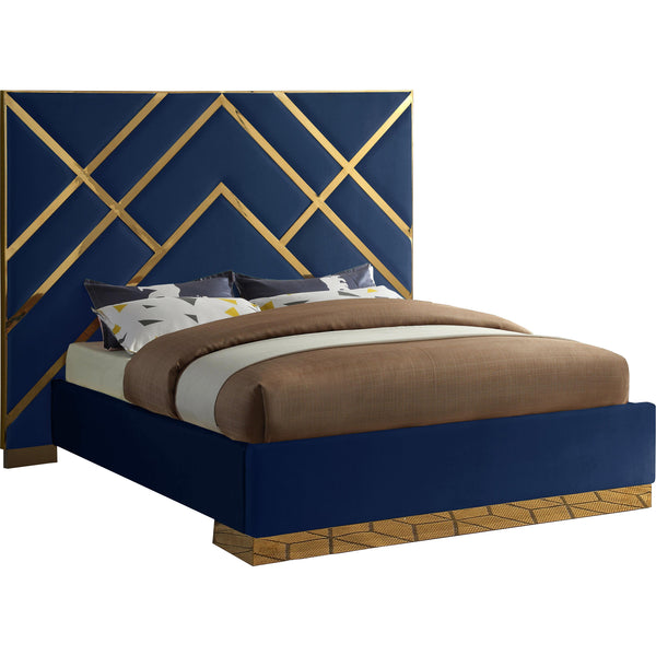 Meridian Vector Queen Upholstered Platform Bed VectorNavy-Q IMAGE 1