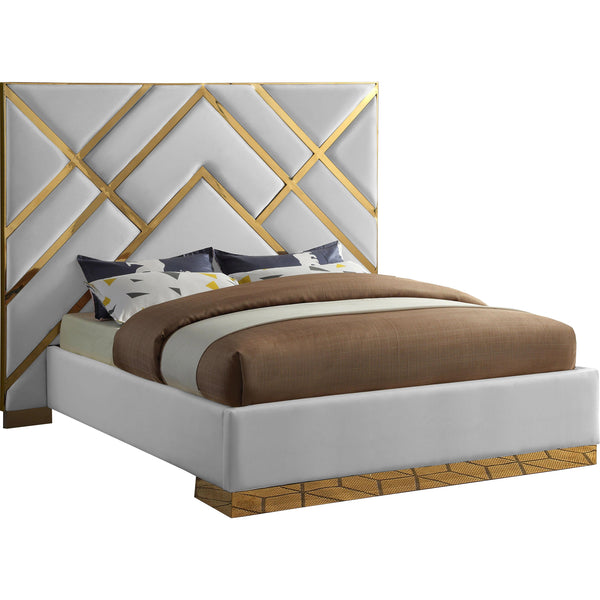 Meridian Vector Queen Upholstered Platform Bed VectorWhite-Q IMAGE 1