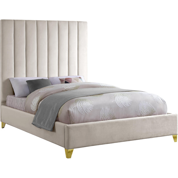 Meridian Via Full Upholstered Platform Bed ViaCream-F IMAGE 1