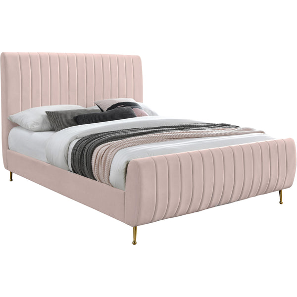 Meridian Zara King Upholstered Platform Bed ZaraPink-K IMAGE 1