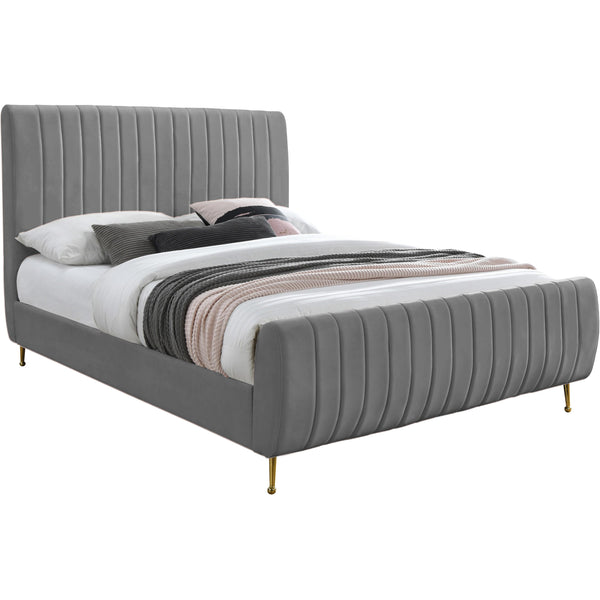 Meridian Zara Queen Upholstered Platform Bed ZaraGrey-Q IMAGE 1