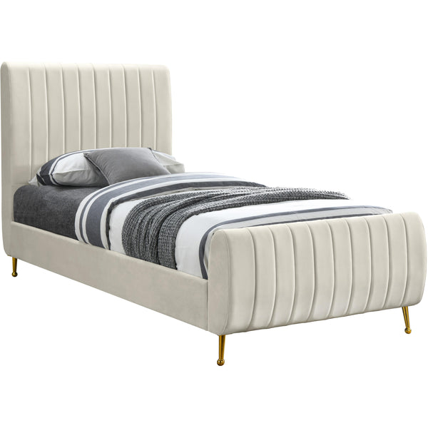 Meridian Zara Twin Upholstered Platform Bed ZaraCream-T IMAGE 1