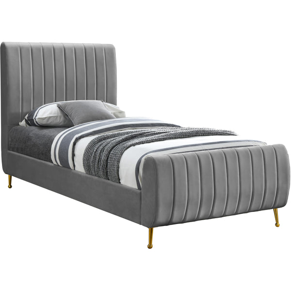 Meridian Zara Twin Upholstered Platform Bed ZaraGrey-T IMAGE 1