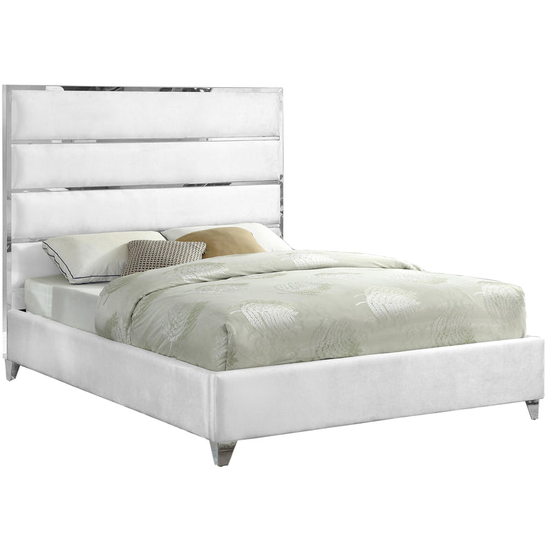 Meridian Zuma Queen Upholstered Platform Bed ZumaWhite-Q IMAGE 1