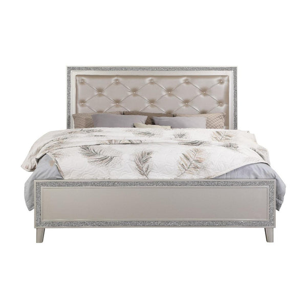 Acme Furniture Sliverfluff King Upholstered Panel Bed BD00238EK IMAGE 1