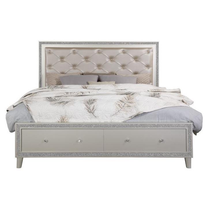 Acme Furniture Sliverfluff Queen Upholstered Panel Bed with Storage BD00242Q IMAGE 1