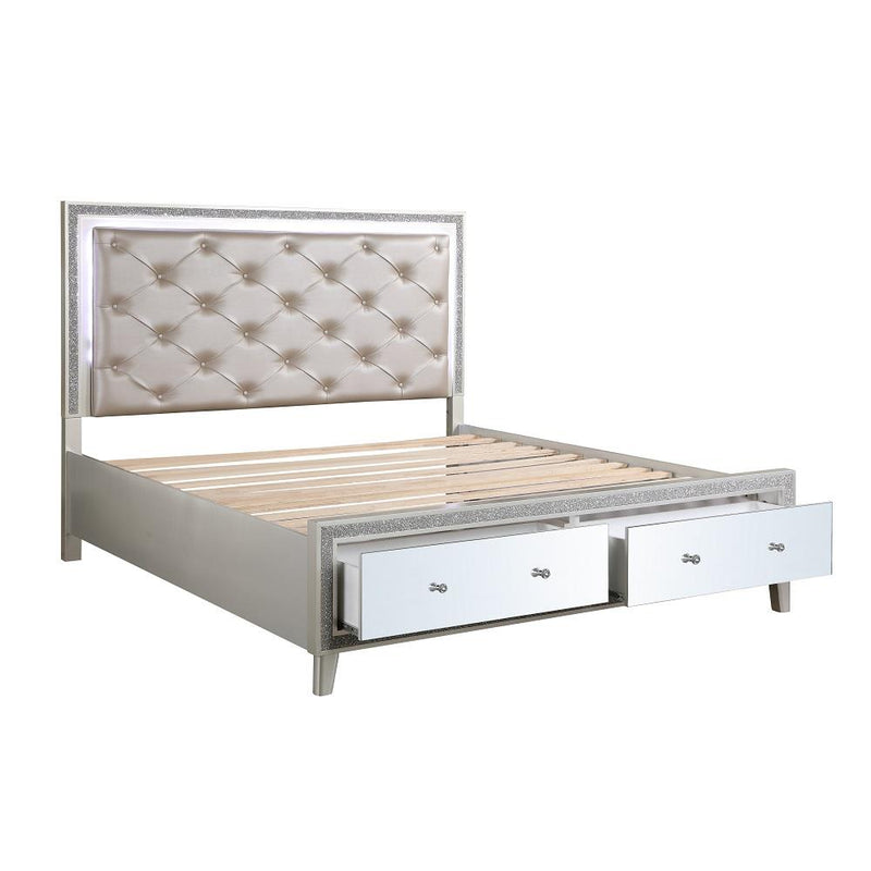 Acme Furniture Sliverfluff Queen Upholstered Panel Bed with Storage BD00242Q IMAGE 4