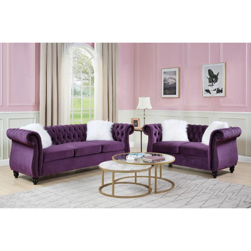 Acme Furniture Thotton Stationary Fabric Loveseat LV00341 IMAGE 6