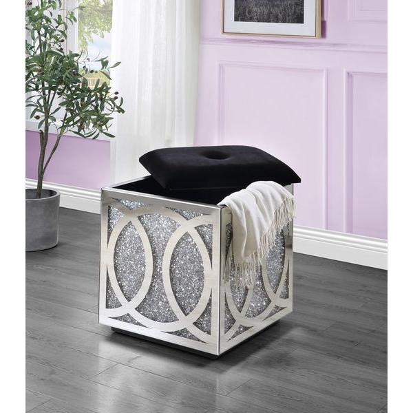 Acme Furniture Noralie Fabric Storage Ottoman AC00529 IMAGE 4