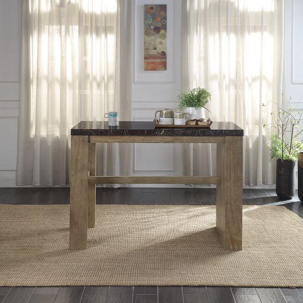 Acme Furniture Charnell Counter Height Dining Table with Marble Top and Trestle Base DN00551 IMAGE 6