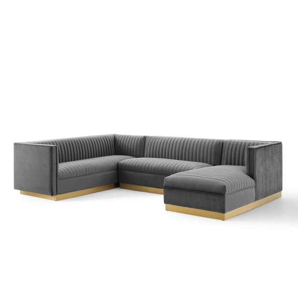 Modway Furniture Sanguine Fabric 3 pc Sectional EEI-3921-GRY IMAGE 1