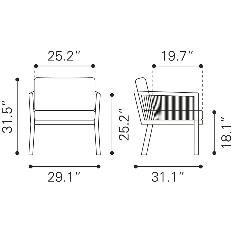Zuo Issa Stationary Fabric Accent Chair 703970 IMAGE 3