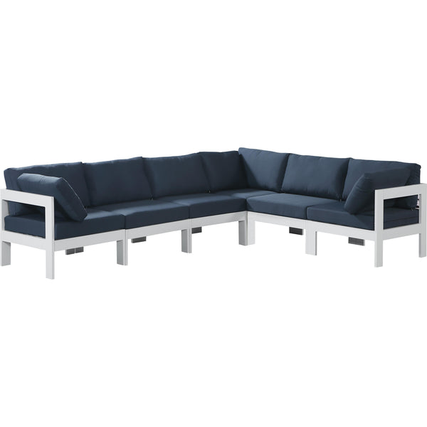 Meridian Outdoor Seating Sectionals 375Navy-Sec6A IMAGE 1
