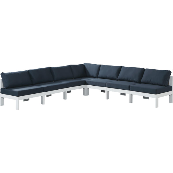 Meridian Outdoor Seating Sectionals 375Navy-Sec7A IMAGE 1