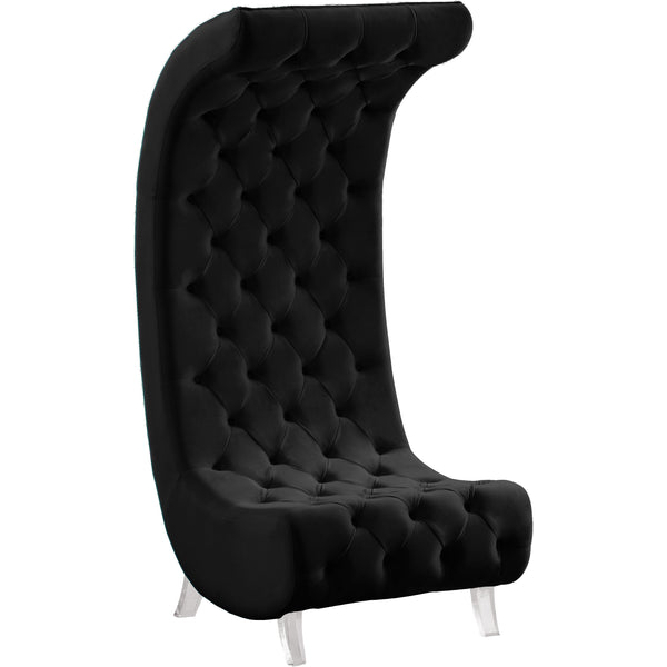 Meridian Crescent Stationary Fabric Accent Chair 568Black-C IMAGE 1