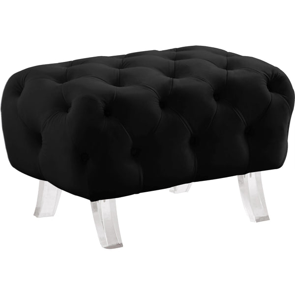 Meridian Crescent Fabric Ottoman 568Black-Ott IMAGE 1