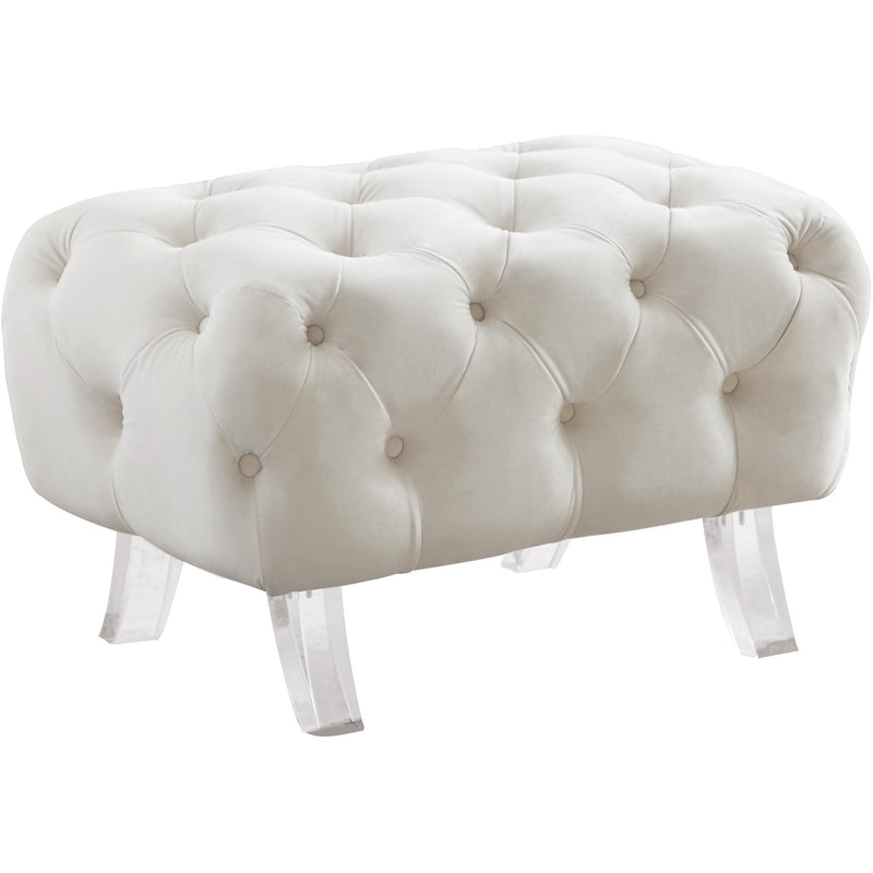 Meridian Crescent Fabric Ottoman 568Cream-Ott IMAGE 1