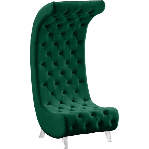 Meridian Crescent Stationary Fabric Accent Chair 568Green-C IMAGE 1