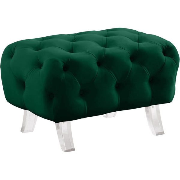 Meridian Crescent Fabric Ottoman 568Green-Ott IMAGE 1
