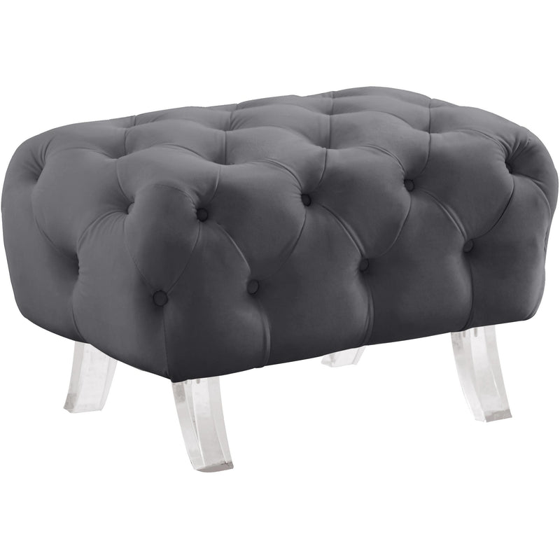 Meridian Crescent Fabric Ottoman 568Grey-Ott IMAGE 1