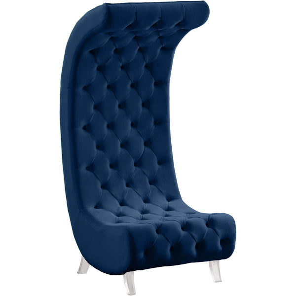 Meridian Crescent Stationary Fabric Accent Chair 568Navy-C IMAGE 1
