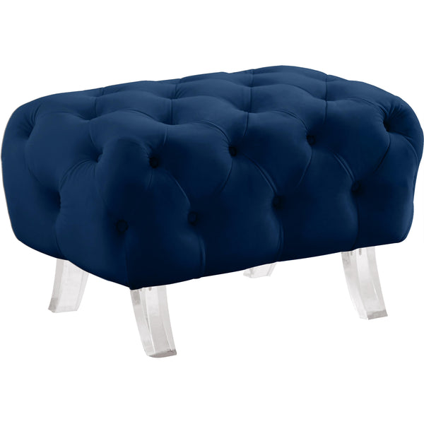 Meridian Crescent Fabric Ottoman 568Navy-Ott IMAGE 1