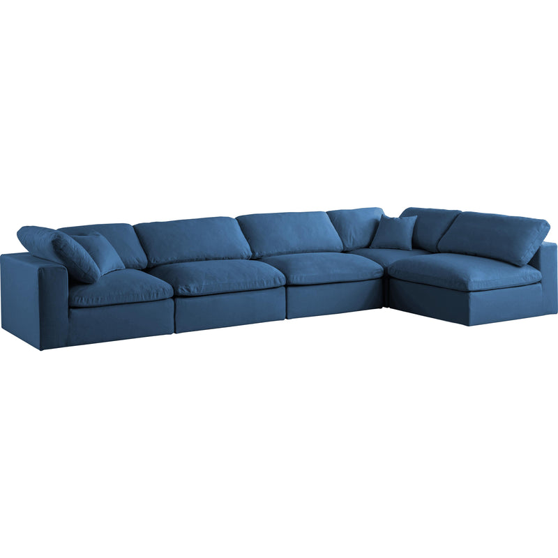 Meridian Plush Fabric Sectional 602Navy-Sec5D IMAGE 1