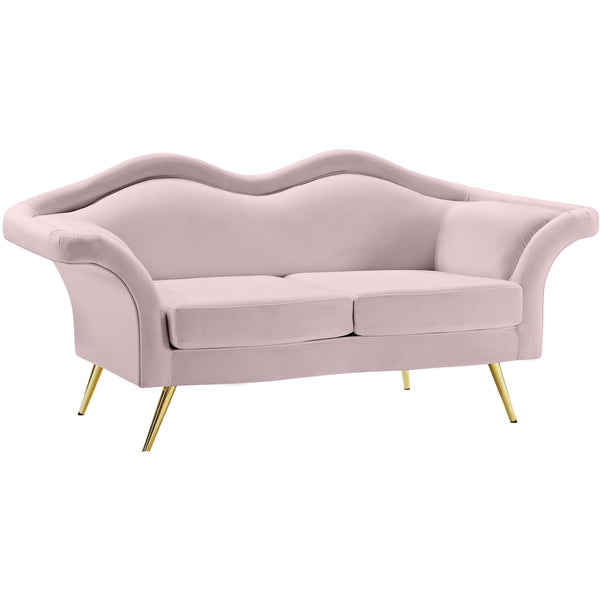 Meridian Lips Stationary Fabric Loveseat 607Pink-L IMAGE 1