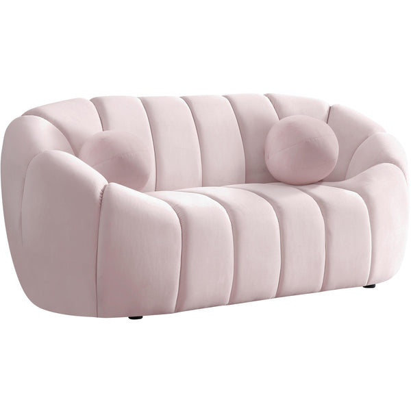 Meridian Elijah Stationary Fabric Loveseat 613Pink-L IMAGE 1