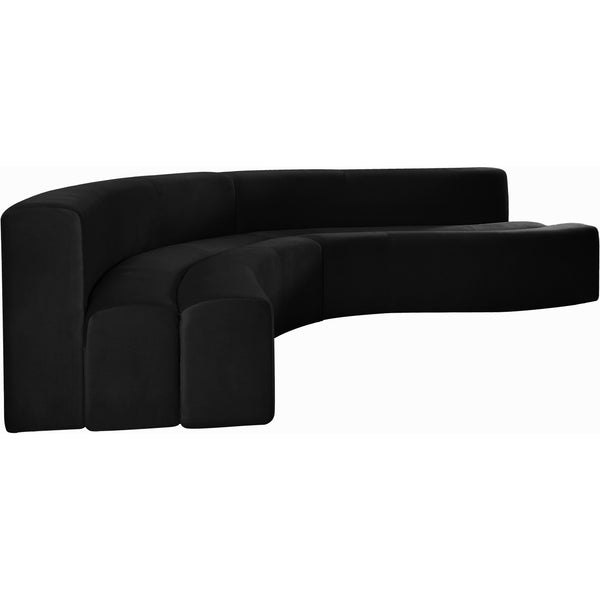 Meridian Curl Fabric 2 pc Sectional 624Black-Sectional IMAGE 1
