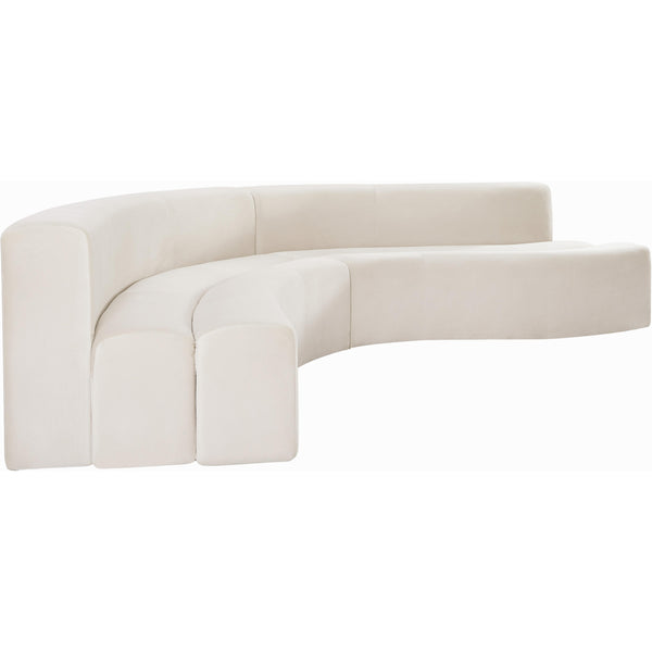 Meridian Curl Fabric 2 pc Sectional 624Cream-Sectional IMAGE 1