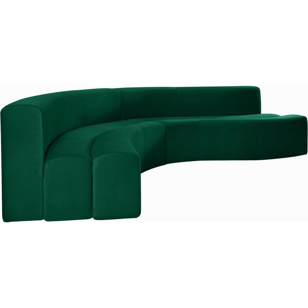 Meridian Curl Fabric 2 pc Sectional 624Green-Sectional IMAGE 1