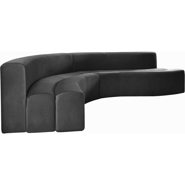 Meridian Curl Fabric 2 pc Sectional 624Grey-Sectional IMAGE 1