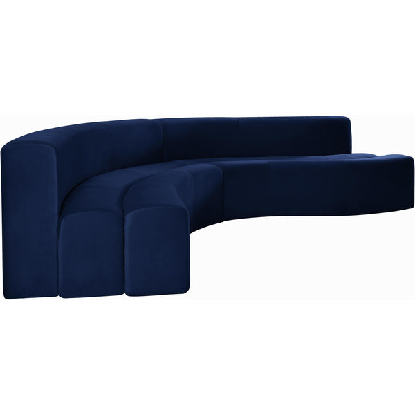 Meridian Curl Fabric 2 pc Sectional 624Navy-Sectional IMAGE 1