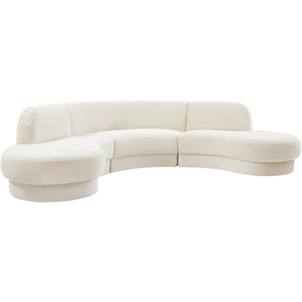 Meridian Rosa Fabric 3 pc Sectional 628Cream-Sectional IMAGE 1