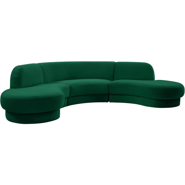 Meridian Rosa Fabric 3 pc Sectional 628Green-Sectional IMAGE 1
