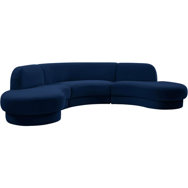 Meridian Rosa Fabric 3 pc Sectional 628Navy-Sectional IMAGE 1