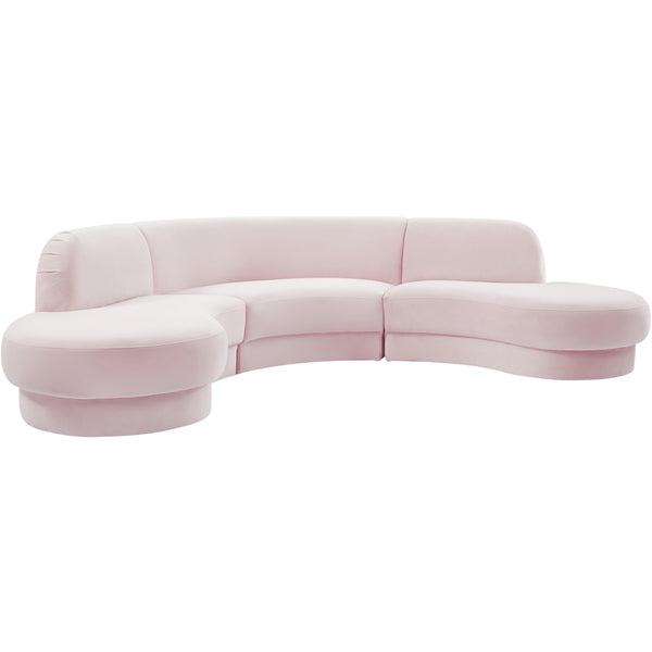 Meridian Rosa Fabric 3 pc Sectional 628Pink-Sectional IMAGE 1