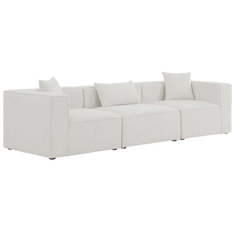 Meridian Cube Stationary Fabric Sofa 630Cream-S108B IMAGE 1