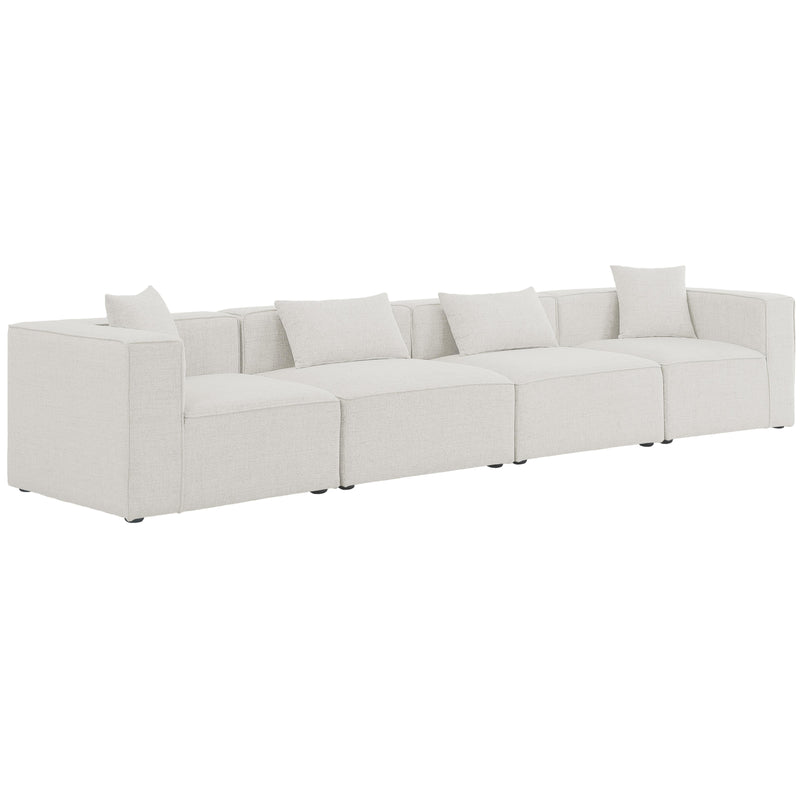 Meridian Cube Stationary Fabric Sofa 630Cream-S144B IMAGE 1