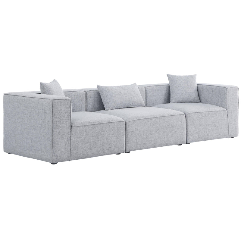Meridian Cube Stationary Fabric Sofa 630Grey-S108B IMAGE 1