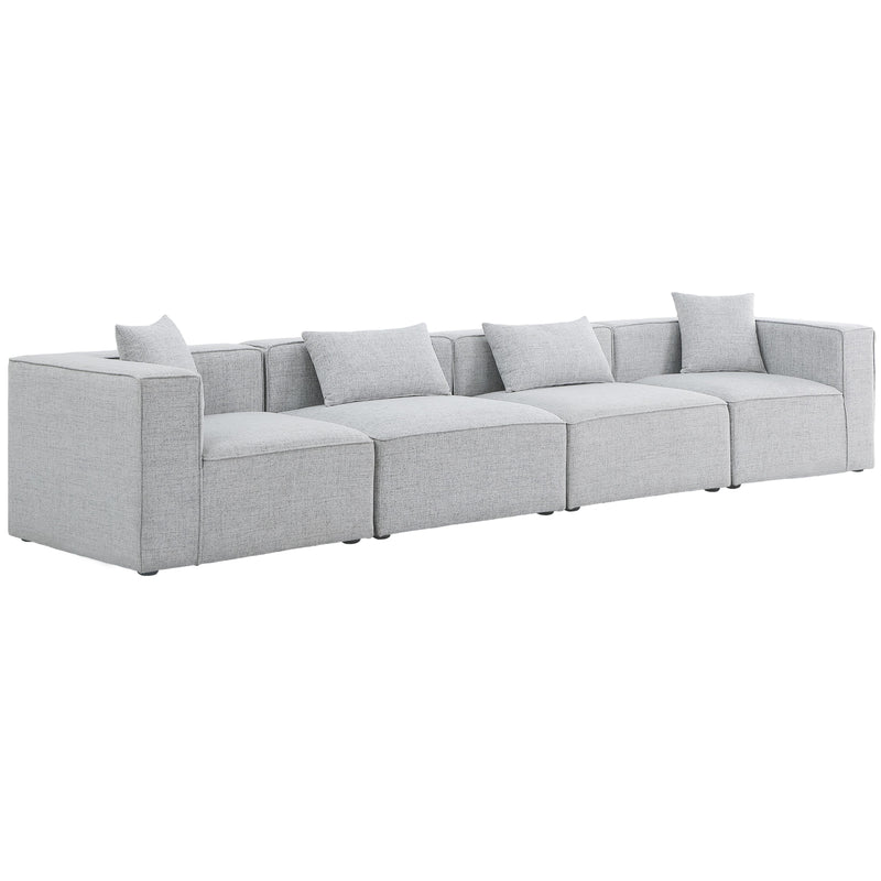 Meridian Cube Stationary Fabric Sofa 630Grey-S144B IMAGE 1
